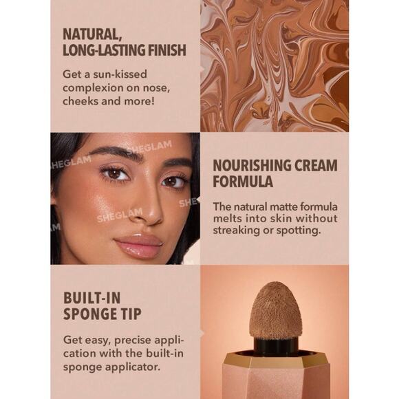 SHEGLAM Liquid Matte Bronzer – Golden Sun Sun-Kissed Glow for Fair to Light SkiN - Picture 4 of 10